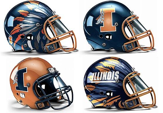 AthletesCenter's tweet photo. Retweet if you like these Illinois concept helmets. #AthletePorn http://t.co/EyjQx5TMzz