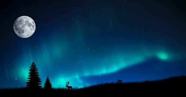 BeritaAstronomi's tweet photo. Supermoon with aurora is the best fenomena i think. I hope someday i can see it ;;) http://t.co/ZXER768dDb