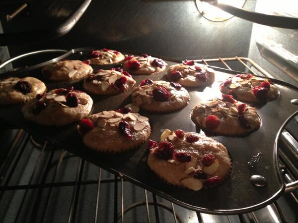 BL_Int_LLC's tweet image. High Vibe Cooking Alert! Yummero overload! Cream of honey, crasin, almond, banana muffins!