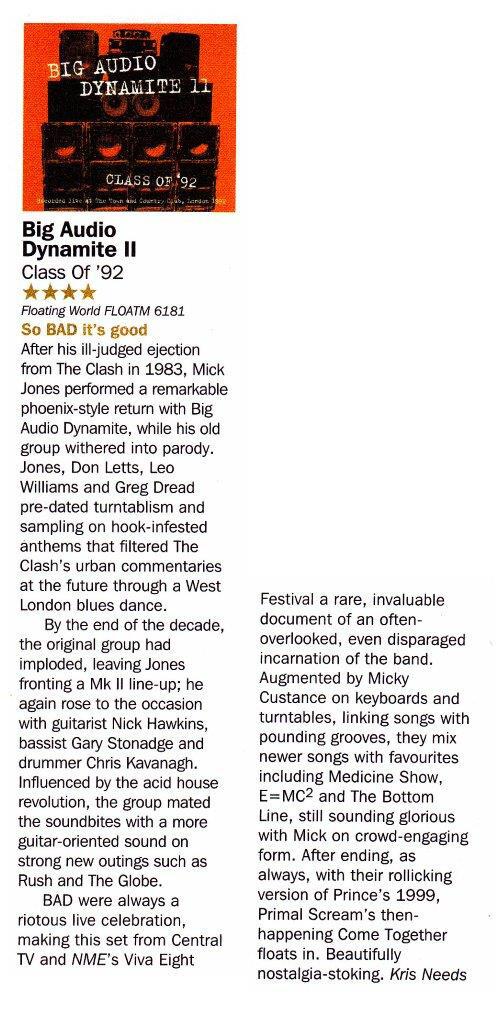 floatingwrecord's tweet photo. Yet another great review for Big Audio Dynamite in Record Collector magazine! Definately a must-have! http://t.co/slI0LLLLVb