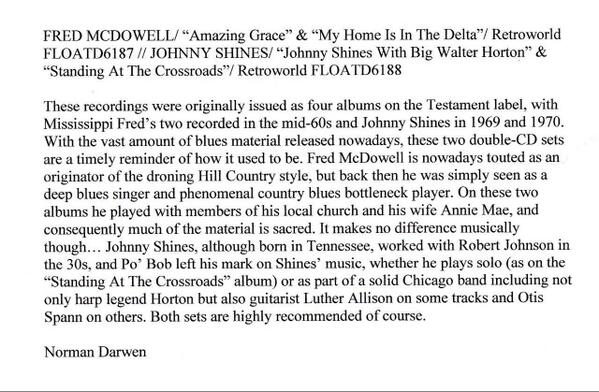 floatingwrecord's tweet photo. ATTENTION BLUES FANS!!! Check out the reviews on our Fred McDowell and Johnny Shines albums! #blues #music http://t.co/H07adJ4zhu