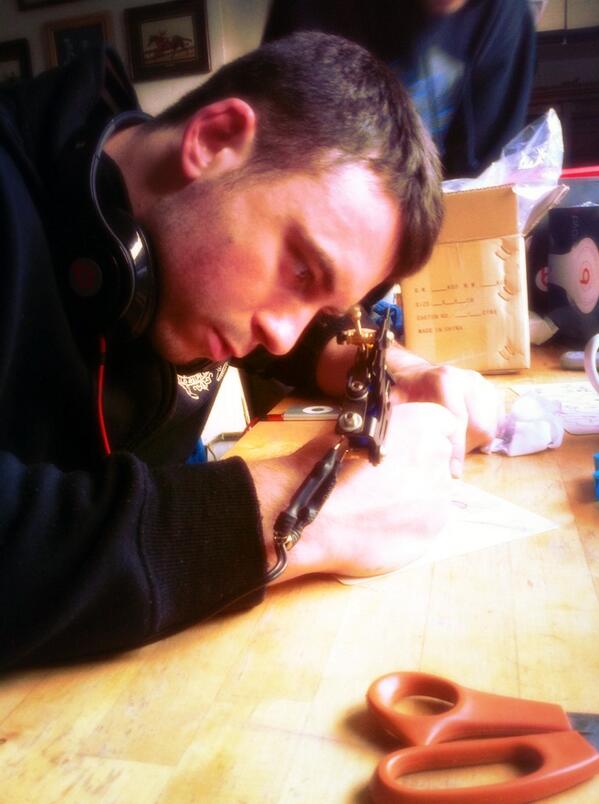 Third practice with the tattoo gun, <a href="/WsetzdempseyMMA/">WillTheBeastDempsey</a>  is a natural. #talent