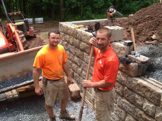 Our so very #techoproud install crew. <a href="/techobloc/">Techo-Bloc</a> #quarrystone