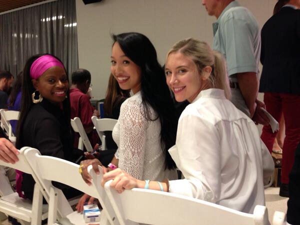 erika_'s tweet photo. Nothing gets these girls down. Total pros at managing stress. #stresssweat @AOL #aolanchorquest #aollive http://t.co/T0xnxzUUdU