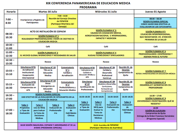 AfemeSocial's tweet photo. Programa XIX Conferencia Panamericana de Educación Médica  más información  http://t.co/RG5Hn77YYW http://t.co/gYcBzPfDGL