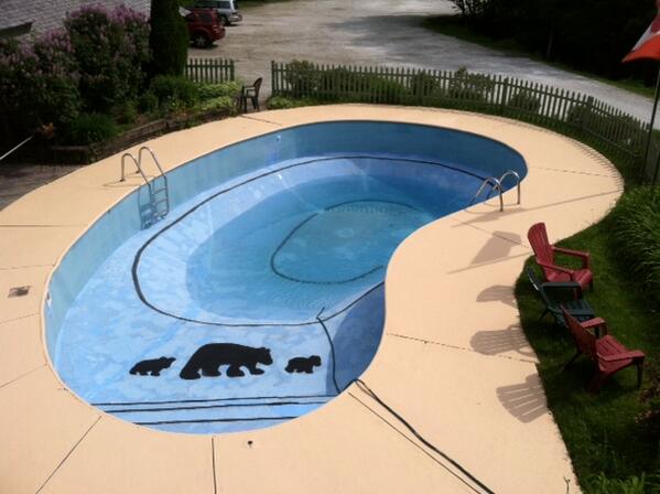 Getting the pool ready for the holiday!  Rain, rain, go away