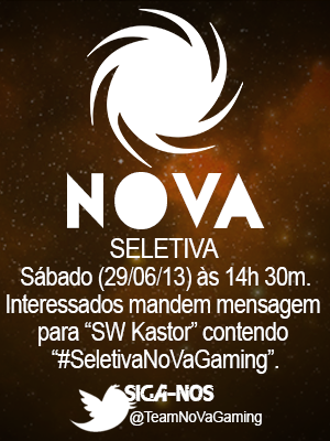 TeamNoVaGaming's tweet photo. #SeletivaNoVaGaming Sábado (29/06/13) às 14h30m. Clan competitivo de #COD da #XboxLIVE #RT http://t.co/MK2Z4zvzMV