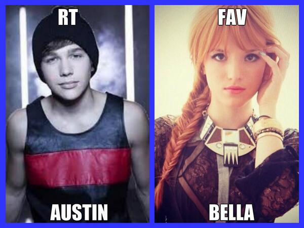 JulianaFuriaOk's tweet photo. Austin Mahone vs Bella Thorne

RT for @AustinMahone 
FAV for @bellathorne http://t.co/dNoDGBznzm