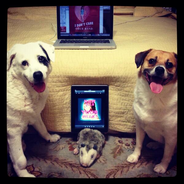 KAKESQ's tweet image. @julieklausner Boo and Quinn with their favorite red head #HowWasYourWeek #redheadhalloffame