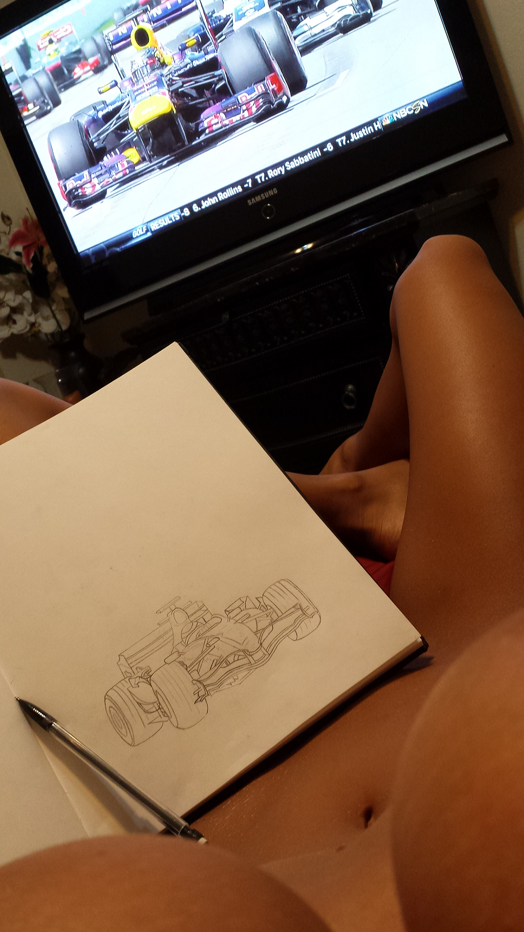 Silverstone #Formula1 race this weekend!..Between the Titty view of my late night doodling a #F1 car
