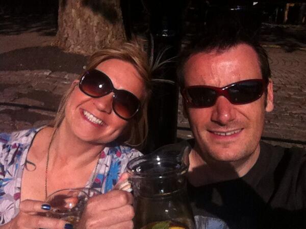 Sun, pimms and no kids to worry about (for tonight); it's just like our wedding 10 years ago.