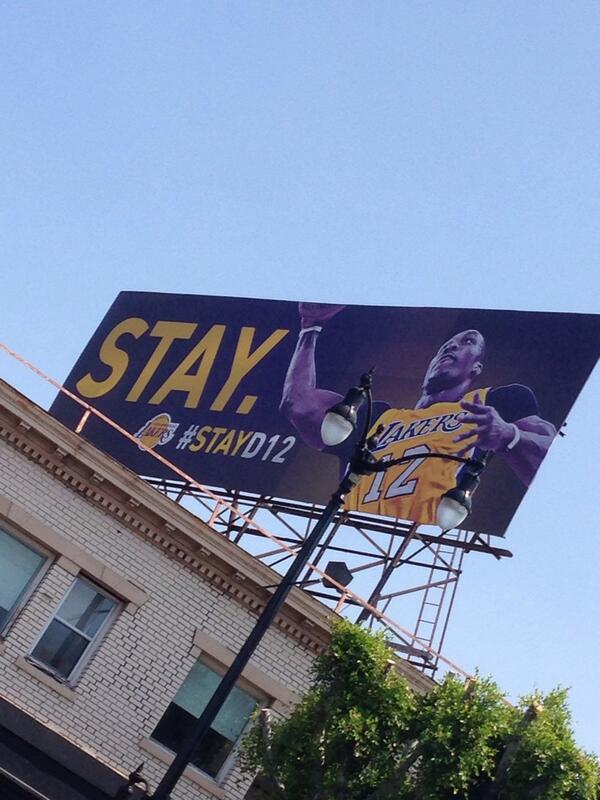 StayDwight's tweet photo. #StayD12 alive in Los Angeles. @Lakers getting behind campaign w/ more billboards. @LakersNation @LATimesLakers http://t.co/zKSObTWH3c
