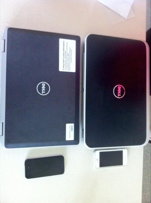 DeRidds's tweet photo. Double dell, double iPhone. Thanks work for duplicating what I already own #oilswag http://t.co/fFDP8VVuvI