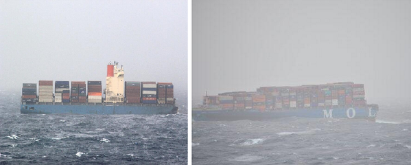 Incredible photos from MRCC Mumbai show Mol Comfort has split in two but both sections remain afloat.