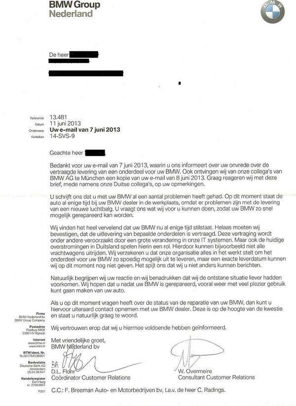 MobilityMedia1's tweet photo. De levering van originele BMW-onderdelen loopt vertraging op, meldt @autokompas. http://t.co/ZgK3Eger55