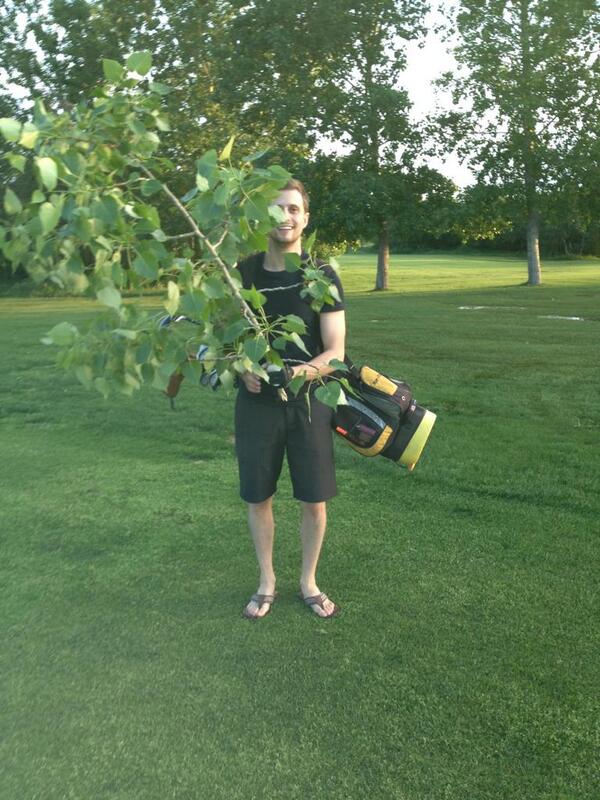 LoganOGTurk's tweet photo. This guy hits his 5 iron so hard he takes down tree size branches @kurt016 http://t.co/n7HIxW02GX