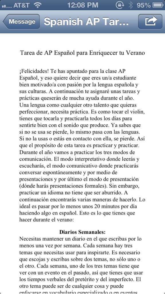 randpress's tweet image. Remind me again why im taking AP Spanish next year? #summerassignment #someonetranslateforme