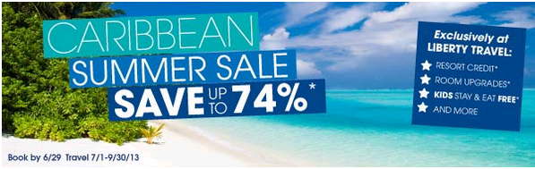 LibertyTravelE's tweet photo. IT'S NOT TOO LATE TO SAVE ON AMAZING CARIBBEAN SUMMER VACATIONS! BOOK YOURS TODAY! HURRY OFFER ENDS JUNE 29 2013! http://t.co/YCradD5Hqu