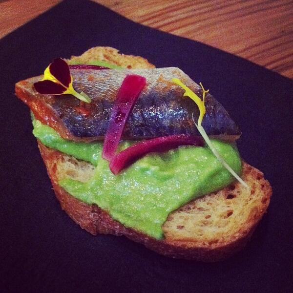oceana's tweet photo. .@Azur_DC chef's Frederik de Pue's gorgeous sardines and toast with fava bean purée and edible flowers #perfectpr... http://t.co/HPuqPXbpUn