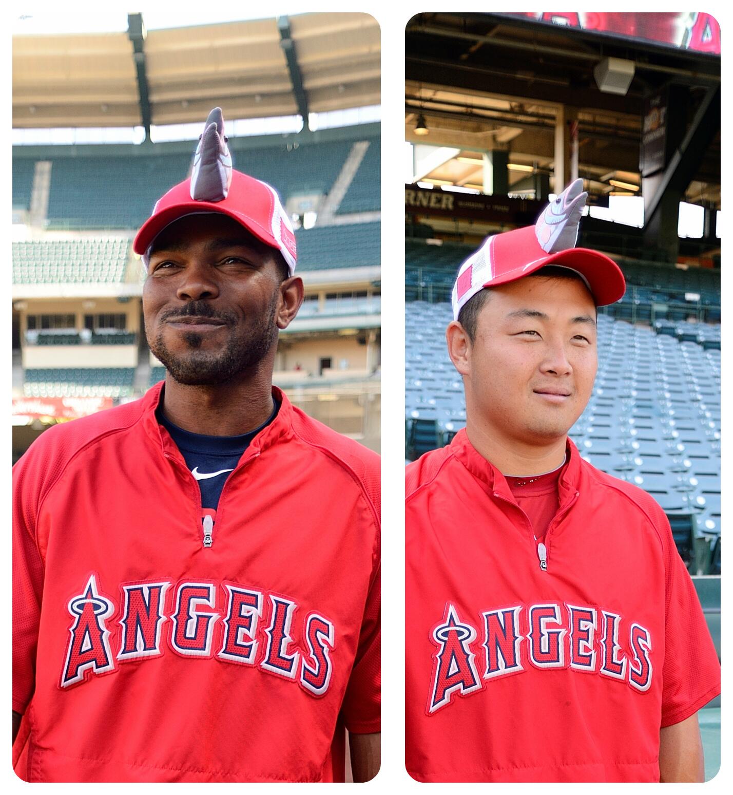 Los Angeles Angels on X: Howie and Hank have their Mike Trout Fish Hats!  Come get yours tonight at the Big A as the #Angels face the #Mariners   / X