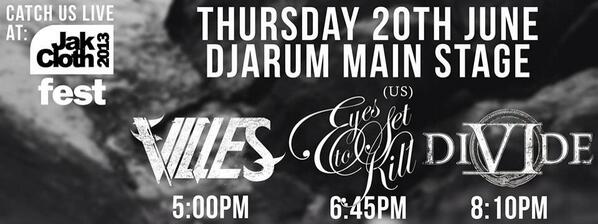 Villesband's tweet image. THURSDAY// 5PM // DJARUM STAGE //JAKCLOTH with our buddies in @DIVIDEjkt and also the amazing @eyessettokill @ESTKSG