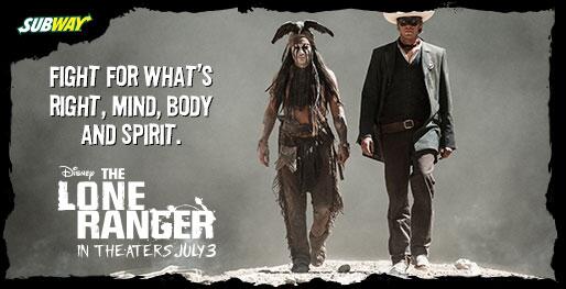 MyLifeAsMario's tweet photo. The Lone Ranger and I ride by our own rules! http://t.co/bEpWaoMNAV. What's your Lone Ranger code? http://t.co/un10ems1qf #SUBWAYFAN