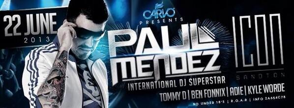Where2PartyJhb's tweet photo. #TONIGHT catch the sensational @paulmendez rocking out @Icon_Urban FT @benfonnix @kyleworde &amp; More! #PlaceToBe #Party http://t.co/RA8amtXoKM