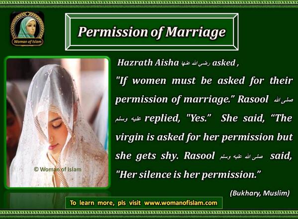 WomanIslam's tweet image. Permission of Marriage