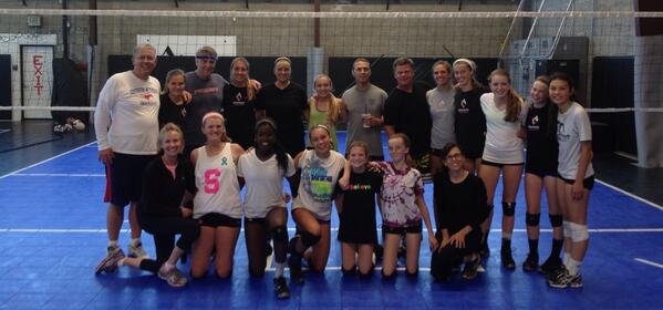 AVC 16 black parent-player doubles day closes out 2013 practice schedule. Good luck in Orlando girls! GO 16 black!