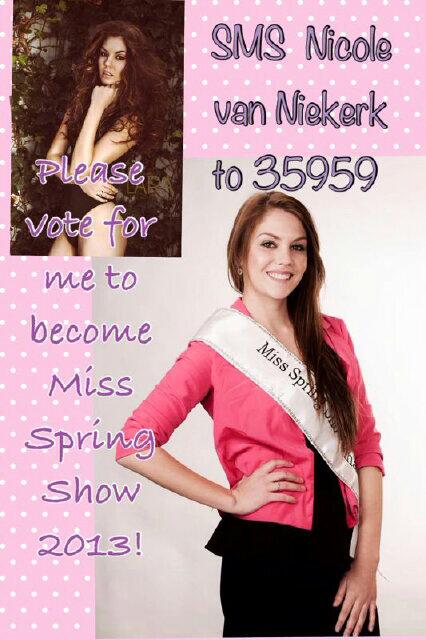 2013 | Miss Spring Show | 1st Runner Up | Nicole Van Niekerk  BNI0CjNCQAAhlS4