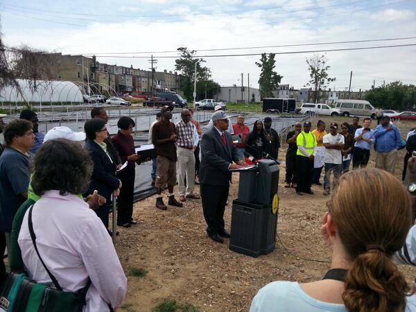 Announcing "Homegrown Baltimore" - Baltimore's urban farming initiative.  First lease signed in Sandtown Winchester!