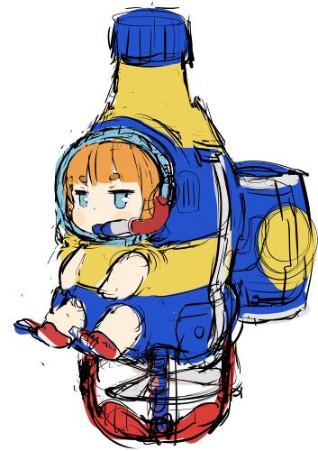 「オランジーナちゃんのラフ。いつも通りのアングルと雰囲気の擬人化ですの。ちょっと安」|🍑エビ桃🍑ﾃｨｱ え08aのイラスト