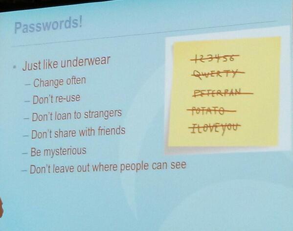 Potato_Fi's tweet image. Passwords are just like underwear! #Sharkfest