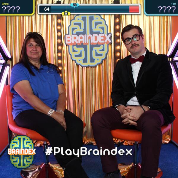 PlayBraindex's tweet photo. Play against Greta the horse cop on today's episode of Braindex! http://t.co/A5yxW6ePq8