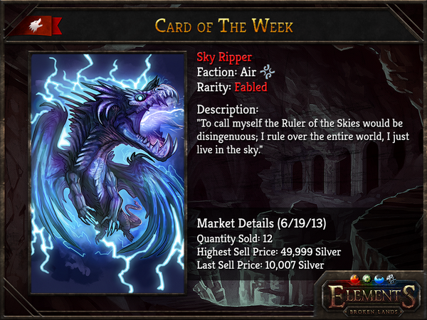 ElementsCCG's tweet photo. Card of the Week: Sky Ripper 

Want it? We’ll send one to the first follower that replies to this tweet! http://t.co/fCENXtoDKm
