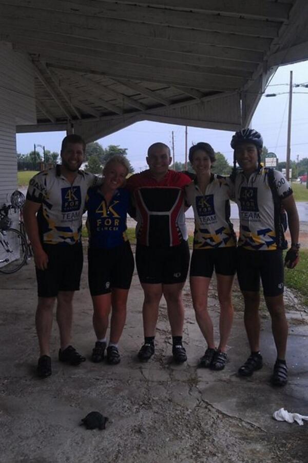RideforLaura's tweet photo. Meant to post this before. Here's the group of cyclists I met on day 2. Will, Katrina, Casey, and Anthony. http://t.co/2HQELvnyBm