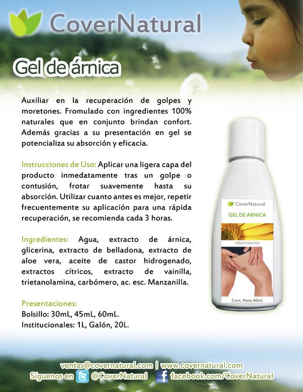 CoverNatural's tweet image. Gel Arnica.