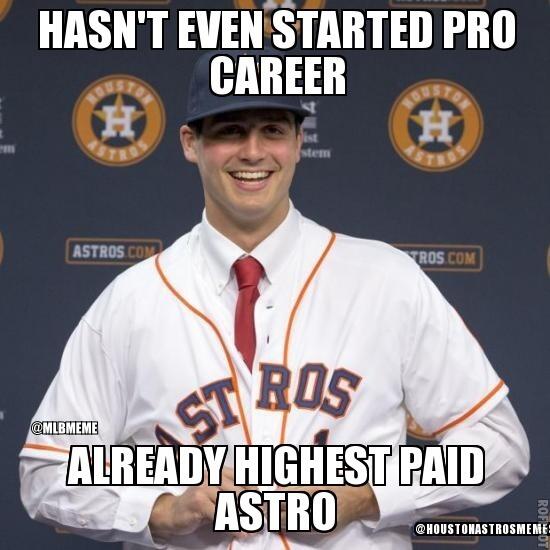 Mlb Memes On Twitter Mark Appel Was Just Drafted And Is Already The Highest Paid Astros Player On The Payroll Http T Co G8opfgia5o mlb memes on twitter mark appel was
