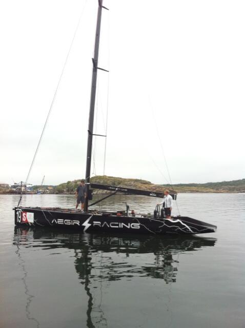 AegirRacing's tweet photo. Boat in and Marstrand in the background. #RC44 http://t.co/FSdV6pJRgH