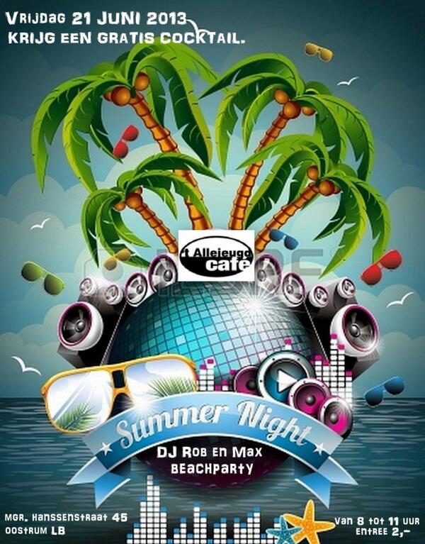 allejeugdcafe's tweet image. morgen avond in het allejeugdcafe: SUMMER NIGHT. kom gezellig met je vriend(inn)en. in het gezelligste café.