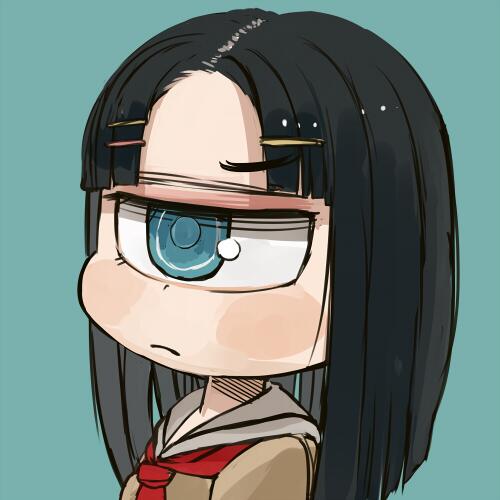「一晩たって見てみると、昨日の赤毛ちゃんがウーンな感じに見えてきて、ちょっと単眼ち」|🍑エビ桃🍑ﾃｨｱ え08aのイラスト