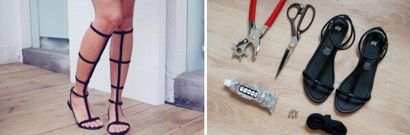 modesTalka's tweet image. Parastas sandales pārveidotas par gladiatoru sandalēm. apairandasparediy.com/2013/05/diy-al…