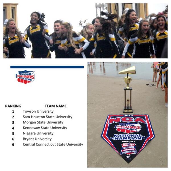 Towson_Cheer's tweet photo. Remember that time Towson won NCA College Nationals? http://t.co/hcbgWVuYv7