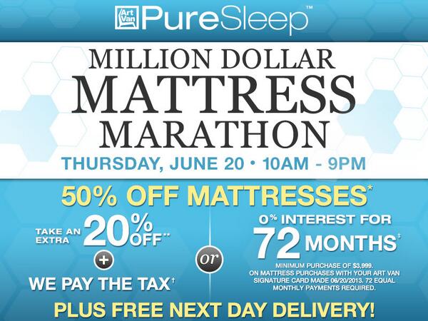 PureSleepNH's tweet image. Million Dollar Mattress Sale Today! Discounts up to 20% off &amp;amp; we pay the sales tax!