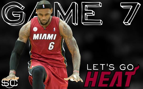 SportsCenter's tweet photo. RT if you're taking the Heat in Game 7. #HeatWin http://t.co/V3dp008f7u