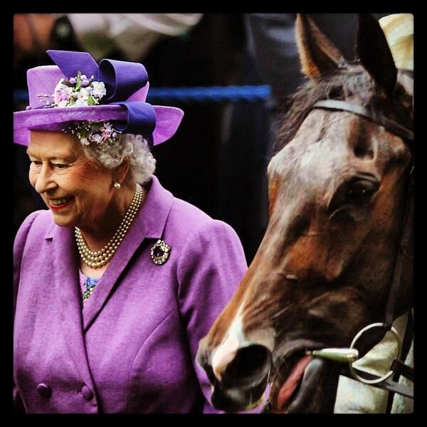 HRTVInsider's tweet photo. In its 207 year history Queen Elizabeth II becomes the first ever a reigning monarch to win the Gold Cup at #Ascot! http://t.co/xRWy48oKGW