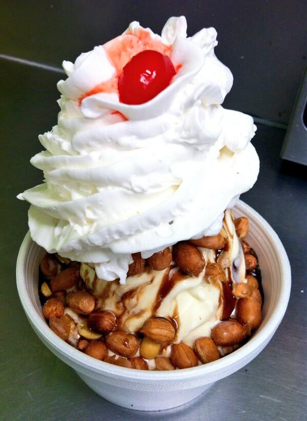 Treat yourself today with an old classic favorite, tin roof sundae! It'll put the "cherry" on top of your day!
