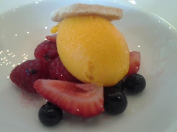 writeway2travel's tweet image. Mango sorbet and berries @SonoraResort with @chengsophia and @SamanthaGeer #totesamazeballs #totesstuffed