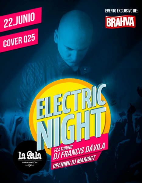 ¡Este 22 de junio <a href="/djfrancisdavila/">Francis Davila</a> está de vuelta en La Antigua! Con <a href="/cervezabrahva/">Cerveza Brahva</a> #gt