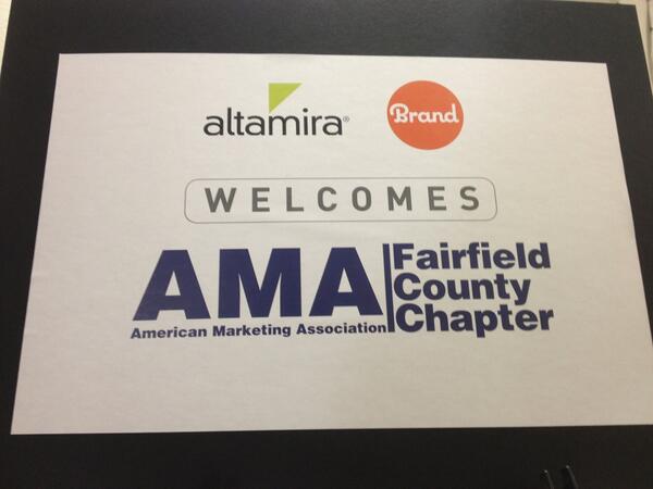 AltamiraComm's tweet image. We and @brandstudios give a very warm welcome to the American Marketing Association: Fairfield County Chapter